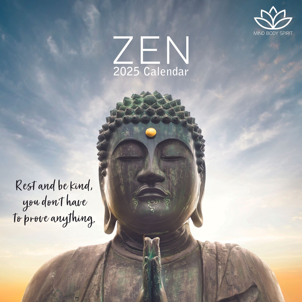 The Gifted Stationary 2025 Square Wall Calendar, Zen, 16-Month Mind, Body, Spirit Theme Hanging Calendar with 180 Reminder Stickers, Month Planner for Creative Spaces, 12x12 In